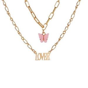 NWT 'Lover' Pendant Necklace Set